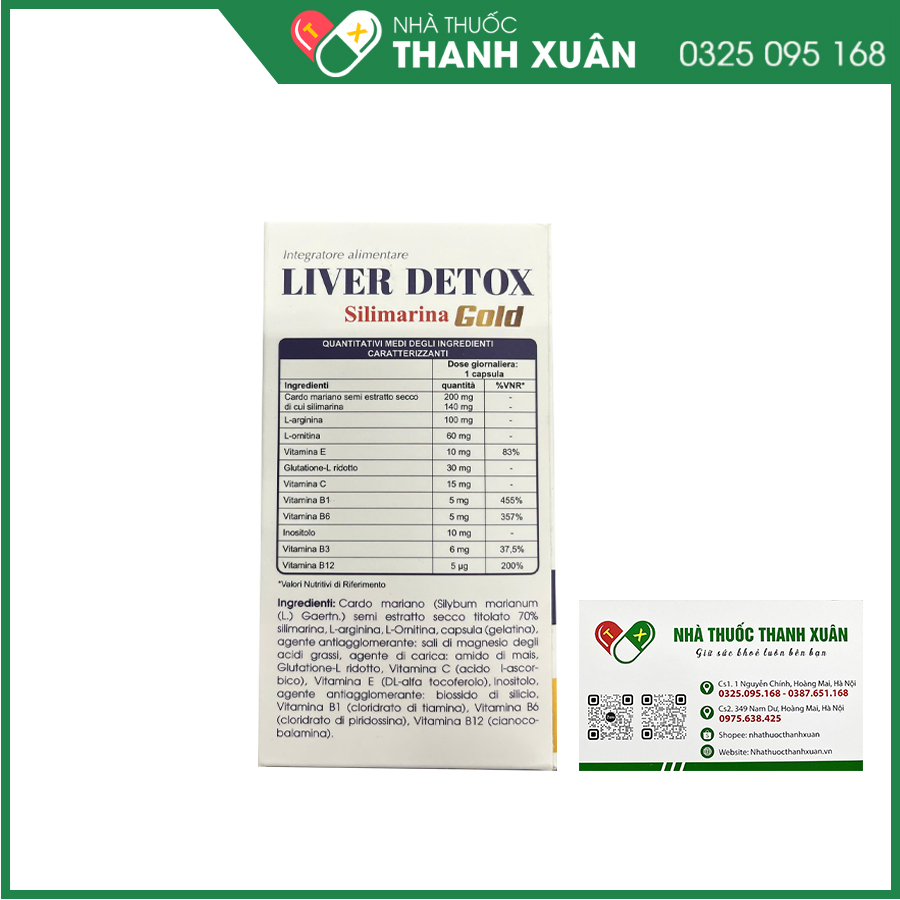LIVER DETOX Silimarina Gold - Giúp bổ sung Silymarin và một số vitamin tốt cho cơ thể